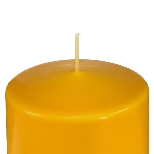 Article Bougie pilier PURE miel jaune bougies Wenzel 90×70mm