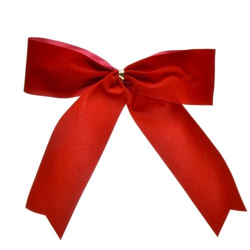 Floristik24 Noeud en velours rouge Noeud de Noël de 5,5 cm de large adapté à une utilisation en extérieur 18 × 18 cm 10 pcs