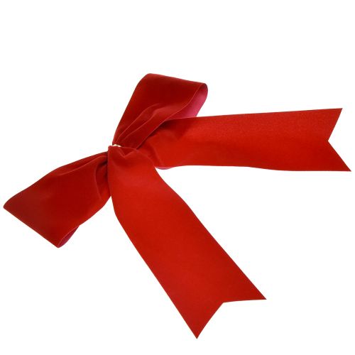 Article Noeud en velours rouge Noeud de Noël de 5,5 cm de large adapté à une utilisation en extérieur 18 × 18 cm 10 pcs