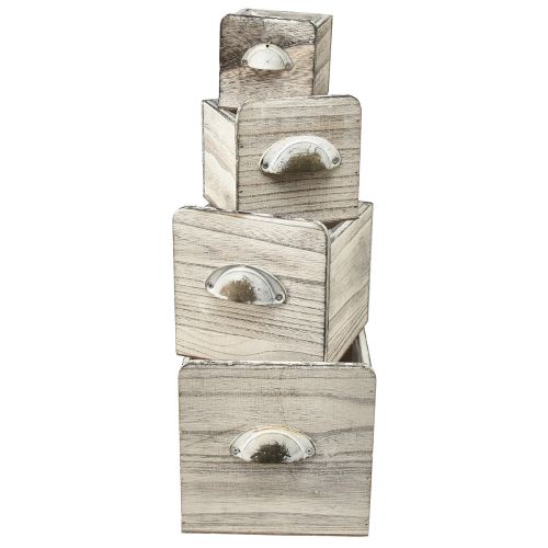 Boîtes à tiroirs en bois avec poignée – Solution de rangement élégante et fonctionnelle – Lot de 4
