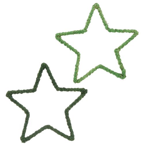 Article Étoiles jute pour décoration de Noël poinsettias vert 15cm 8pcs