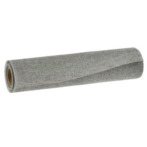 Article Chemin de table gris avec jute, tissu décoratif 29×450cm - Chemin de table élégant pour votre décoration de table de fête