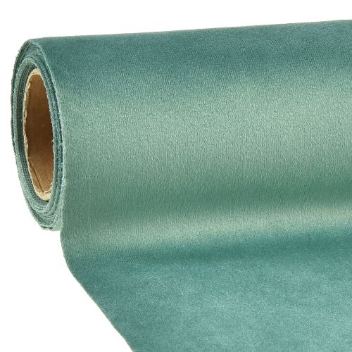 Chemin de table en velours vert turquoise, tissu décoratif 28×270cm - chemin de table élégant pour votre décoration festive