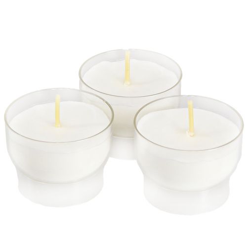 Article Bougies votives lumières sacrificielles en blanc avec bol Ø4,3cm 25 pcs