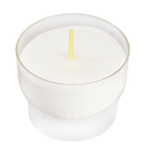 Article Bougies votives lumières sacrificielles en blanc avec bol Ø4,3cm 25 pcs