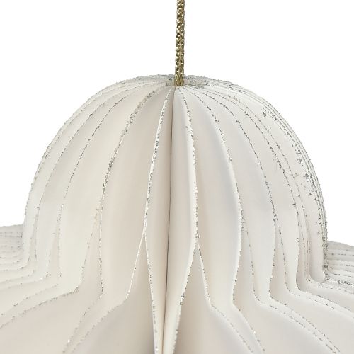 Article Boule de Noël en papier nid d&#39;abeille décoration oignon blanc FSC Ø12cm