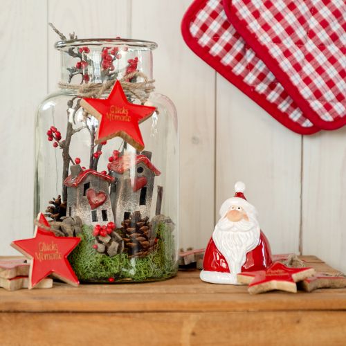 Figurine Père Noël rouge 2 pièces - 13 cm - Décoration de Noël idéale pour une ambiance festive