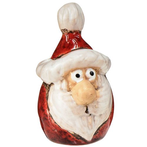Figurine Père Noël en céramique, rouge, 7 cm – Décoration de Noël festive – 6 pcs