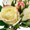 Floristik24 Roses Artificielles Crème Jaune Rose Roses Artificielles Bouquet Décoratif 29cm 12pcs