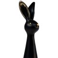 Floristik24 Lapin de Pâques noir or Lapin de décoration de Pâques Ø7cm H27,5cm