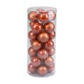 Floristik24 Boules de Noël en verre Boules de sapin de Noël rouge marron Ø6,5cm 24 pcs