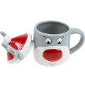 Floristik24 Tasse de Noël mug renne avec couvercle H15cm 2pcs