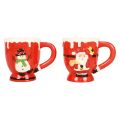 Floristik24 Tasses de Noël tasse Père Noël en céramique 10,5cm 2pcs