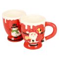 Floristik24 Tasses de Noël tasse Père Noël en céramique 10,5cm 2pcs