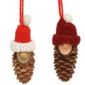 Floristik24 Décoration d&#39;arbre de Noël gnome cône gnome rouge 9cm 12pcs