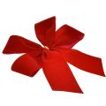 Floristik24 Noeud décoratif noeud en velours rouge 4 cm de large noeud de Noël pour l&#39;extérieur 15 × 18 cm 10 pièces