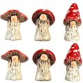 Floristik24 Figurines de gnomes de conte de fées en lot de 6 - rouge à pois blancs, 7,5 cm - décoration magique pour le jardin et la maison