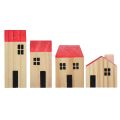 Floristik24 Maison en bois maisons décoratives bois naturel rouge 4 pièces