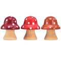 Floristik24 Champignons en bois Champignons décoratifs Mini tabourets en bois rouge orange 4 cm 12 pièces