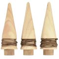 Floristik24 Mini décoration de sapin de Noël en bois décoration de table naturelle H13,5 cm 3pcs