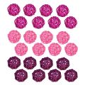 Floristik24 Boules de rotin rose clair rose violet assortis rotin Ø5cm 24pcs