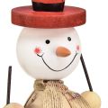 Floristik24 Bonhomme de neige en bois figurine décorative avec chapeau rouge naturel H20,5cm