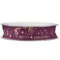 Floristik24 Ruban de Noël décoration bois étoile violet or W25mm L15m