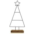 Floristik24 Sapin de Noël en métal avec étoile et plateau – 25x18x66 cm – Décoration de Noël moderne