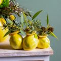 Floristik24 Vase décoratif citron céramique 3 ouvertures 21,5x11x8cm